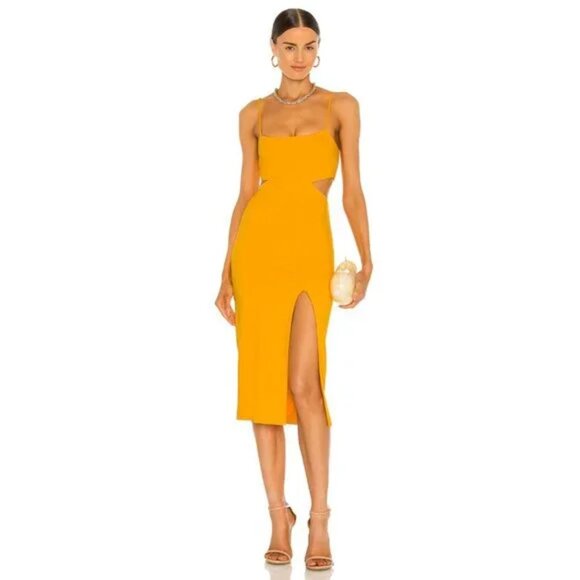 H:OURS Haydon Dress in Canary Yellow - Picture 1 of 6